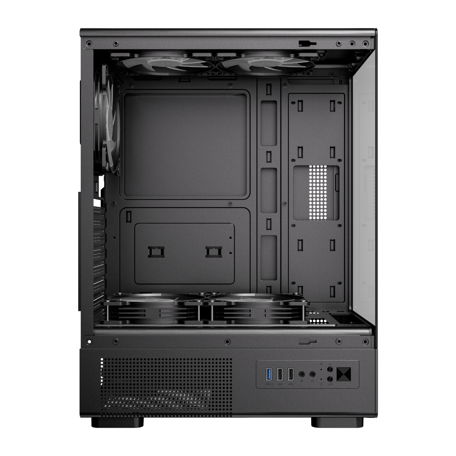 Antec VCX300 ARGB Tempered Glass Black Steel ATX Mid-Tower Desktop Chassis - Image 3